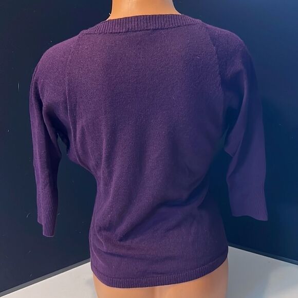 The Limited Purple Wool Blend Sweater - Size Small, 1/2 - 3/4 Sleeve - Picture 6 of 14